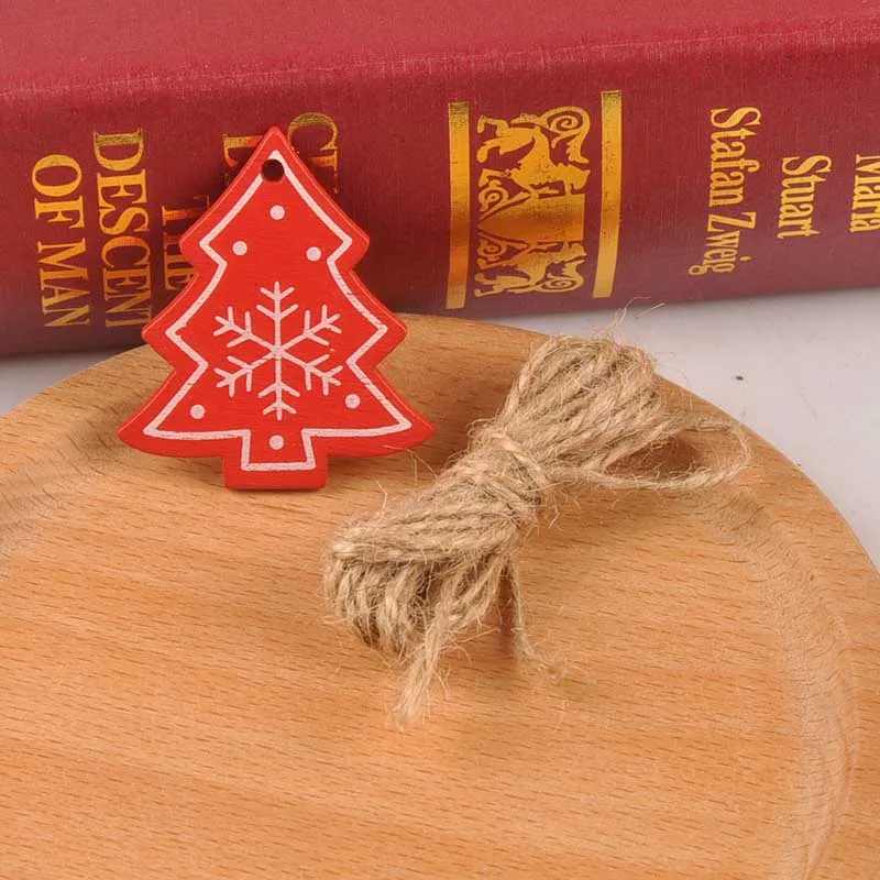 7 10Pcs 4-5cm Mixed Wood Slices For Christmas Home Decoration Accessories Wooden DIY Charms Drop Pendant Craft Scrapbooking M2507 - Цвет: 7
