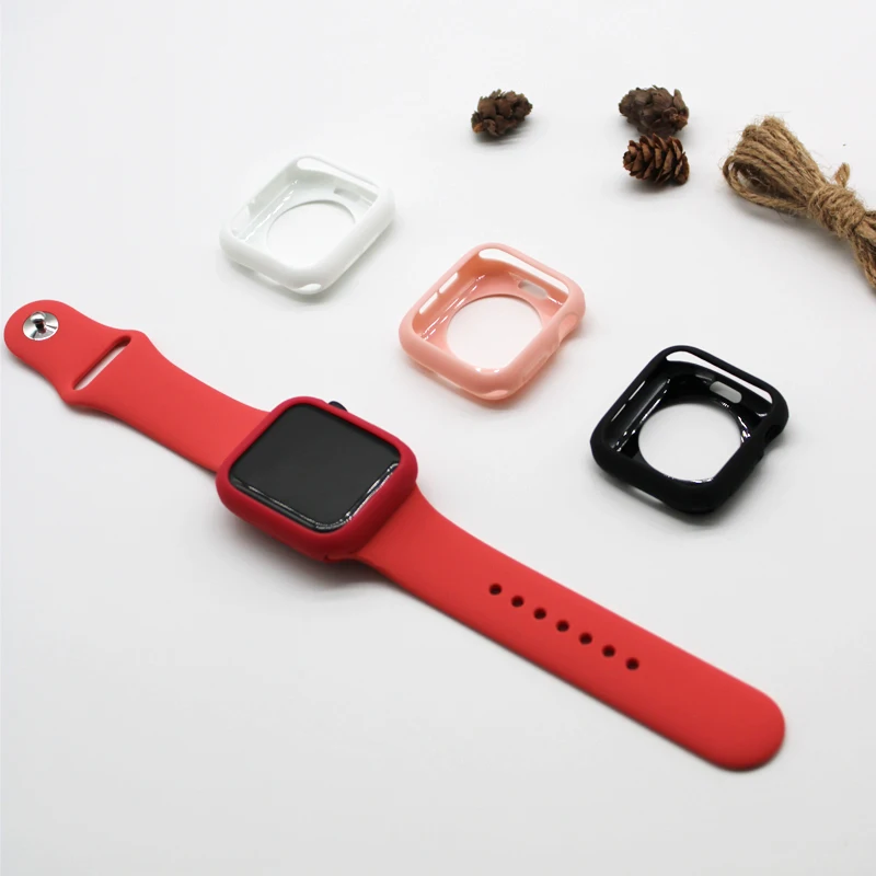 Защитный чехол для apple watch, серия 5, 4, 3, 2, 1, ТПУ, защитный бампер, чехол для apple watch 44/40/42/38 мм, аксессуары для iwatch