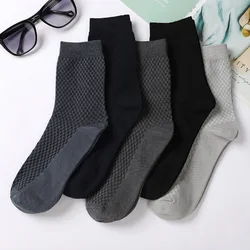 Men's Socks 10 Pairs/Lot Bamboo Fiber Socks Men Lot Breathable Compression Socks Long Business Casual Male Sock Large Size 38-45