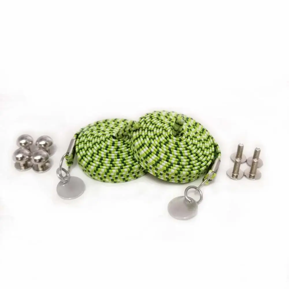 green-white Новинка; эластичная обувь с пряжкой; обувь для мужчин и женщин; кружевные Детские эластичные шнурки; одна пара - Цвет: green-white