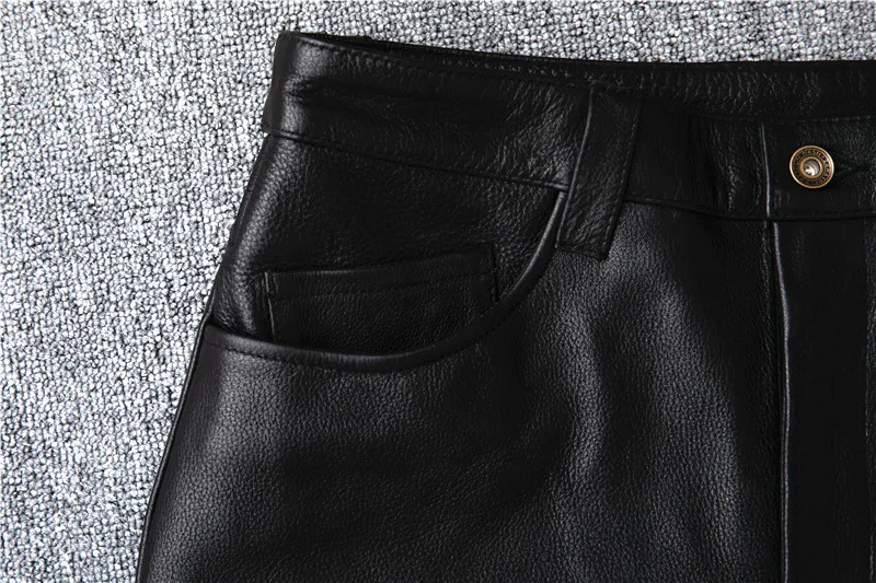 Men's Motorcycle Riding genuine Leather Motorcycle Pants 7