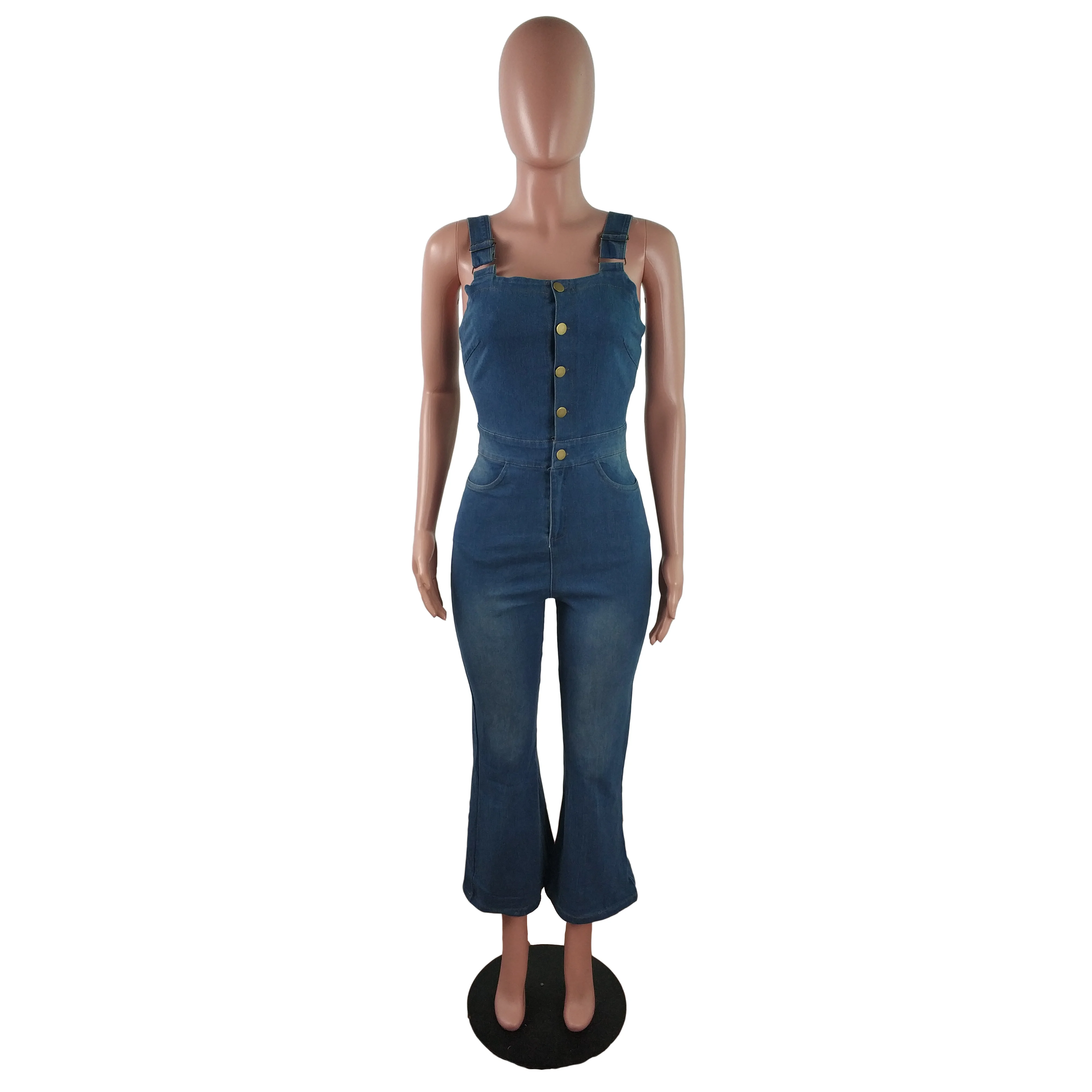 Wjustforu Casual Sexy Denim Jumpsuit Women Spaghetti Strap Fashion Wide Leg Jeans Bodysuit Female Off Shoulder Elegant Overalls