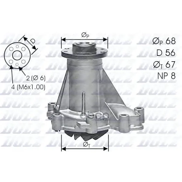 Насос Водяной Mb W124/W140/W201/W202/W210 2.5d/Td/3.5td 84- Dolz арт. M176
