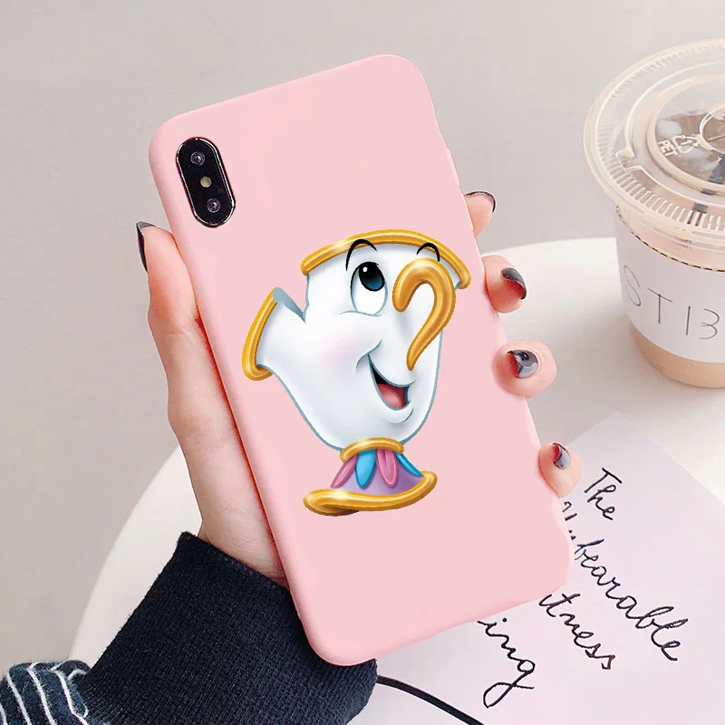 TPU Чашка клипарт чип красоты и с рисунком из мультфильма «Красавица и Чудовище» Мягкий силиконовый чехол для телефона чехол для iPhone 11 11PRO MAX 6S Plus, 8, 8 Plus, XSMAX XR - Цвет: TPU