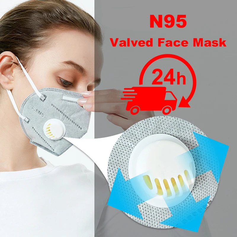 

N95 N99 Reusable Masks Valved Face Mask 6 Layers Filter Bacterial Flu Protection Face Mask Mouth Cover Pm2.5 Anti-Dust Masks