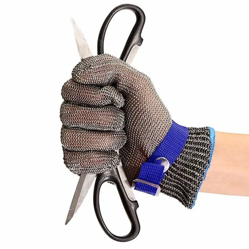 1 PC Anti-cut Glove Level 5 Protection Safety Cut Proof Stab Resistant Stainless Steel Metal Mesh Butcher Glove Fishing Gloves