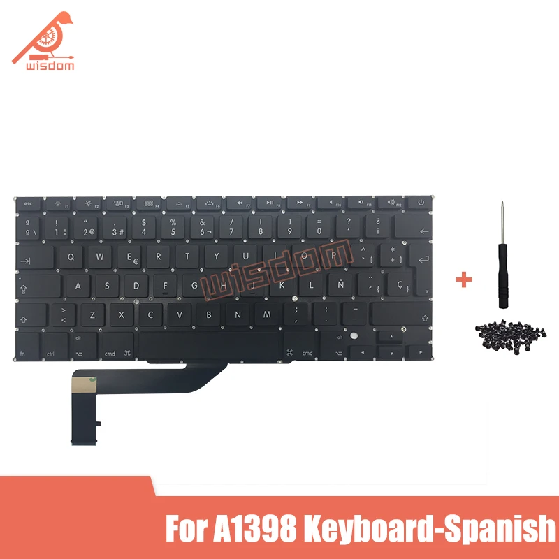 

Full New for Macbook Pro Retina 15" A1398 Spanish Keyboard with Keyboard Screws 2012 2013 2014 2015 Year
