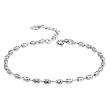 

18 Cm Wholesale Bracelet Simple Red Women Jewelry Solid Silver Wrist Jewelry Sterling Silver Bead Bracelet Lady Wedding Jewelry