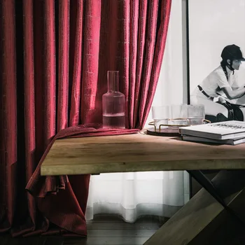 

Full Shading Exquisite Jacquard Lines Light Luxury Curtains for Living Room Bedroom