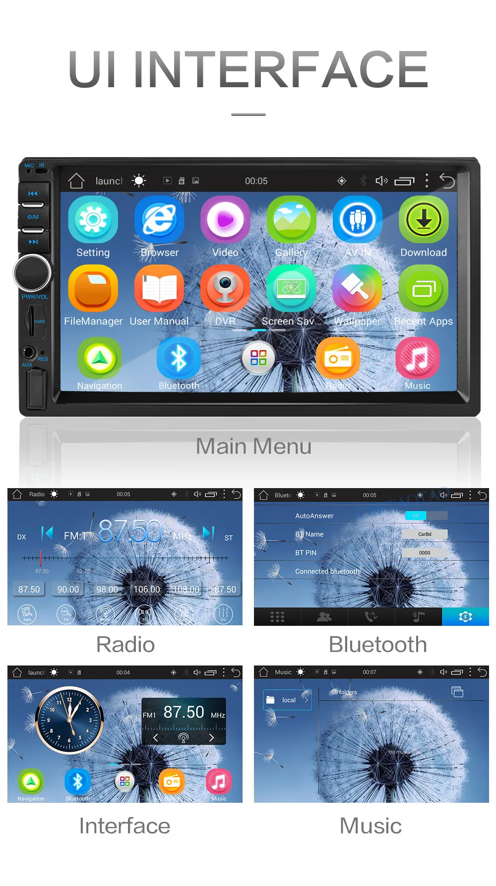 " радиоприемник для Android автомобильный стерео MP5 Bluetooth USB SD 2 din GPS автомобильный радиоприёмник BT wifi Автомобильный мультимедийный плеер авторадио ram 2G+ rom 32G