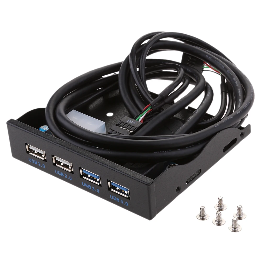3,5 дюймов Передняя панель USB концентратор с USB 3,0 2 порта и USB 2,0 2 порта металл