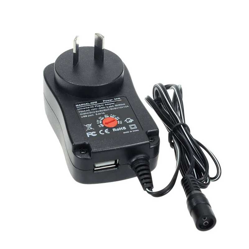 EU/US/UK/AU 3-12v Регулируемый источник питания 30W калибровочный импульсный источник питания многофункциональный адаптер питания с usb-портом