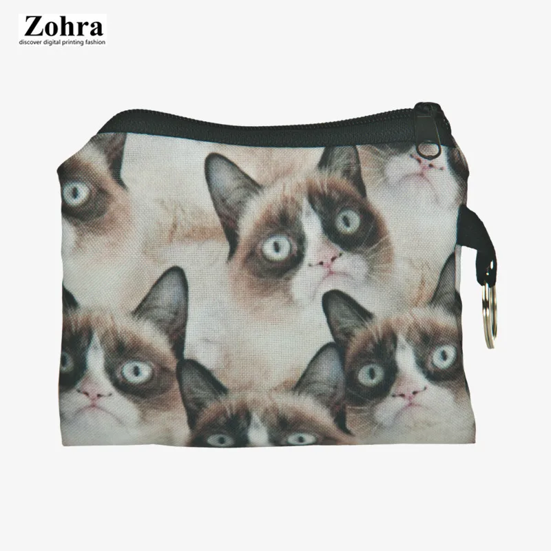 

Zohra New Style 3D Printed Oxford Cloth Cat Purse Multi-functional Key Wallet Coin Bag Wallet
