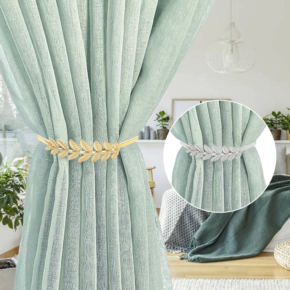 Pearl Leaves Curtain Clip Curtains Holders Tieback Buckle Clips Curtain