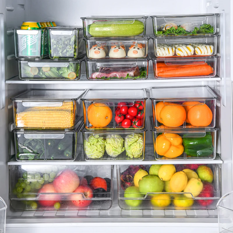 Transparent Refrigerator Storage Box Vegetable Fruit Organizer Fridge Clear  Container for Kitchen Food Drinks Storage - AliExpress