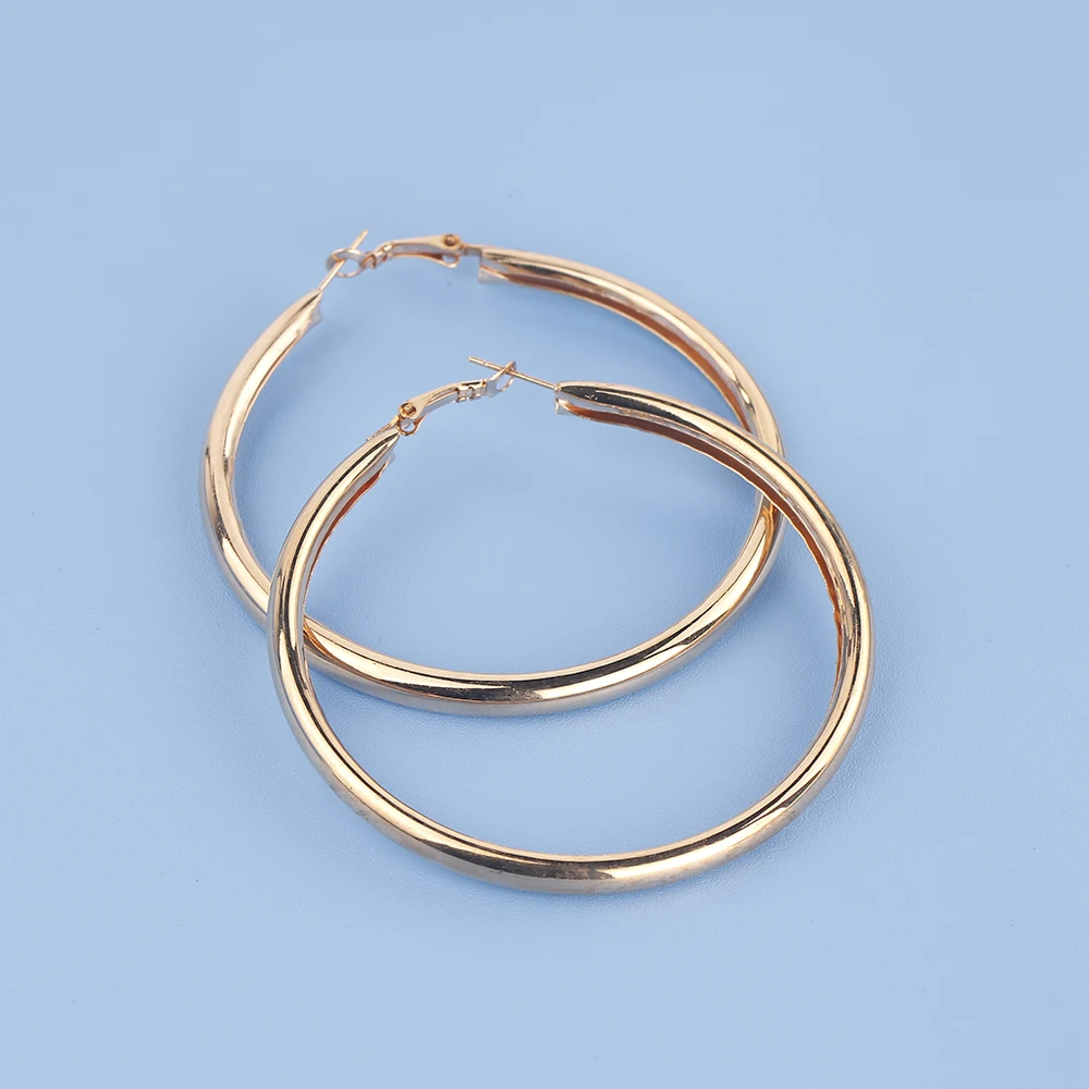 BLIJERY Trendy Exaggerated 5-10cm Thick Hoop Earrings Smooth Big Circle Earrings for Women Punk Jewelry Femme Boucles d’oreilles