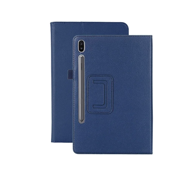 Кожаный чехол для samsung Galaxy Tab S6 10,5 SM-T860 SM-T865 T860 T865 чехол мягкий смарт-чехол для samsung Tab S6 10,5 Funda - Цвет: Тёмно-синий