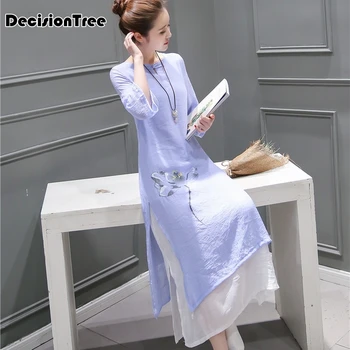

2020 white chinese traditional women embroidery qipao vintage cheongsam novelty chinese formal dress chinese dress