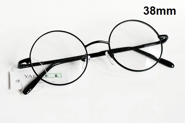 Cubojue маленькие круглые очки для мужчин и женщин, детские весенние шарнирные оправы для очков, мужские винтажные очки 38 мм 43 мм 46 мм Lenno Circle Nerd Point - Цвет оправы: black 38mm