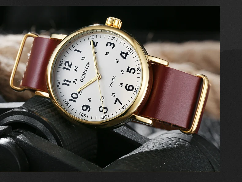 de nylon dourada impermeável, relógio masculino, vintage