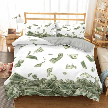 

ZEIMON American Dollars Printing Bedding set 3D Luxury Duvet Cover Set 2/3pc Bedclothes With Pillowcase Home Textiles