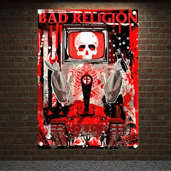 

Metal Music Ad Rock Music Stickers Famous Band Flag & Banner High-quality Canvas Painting Banquet Music Festival Party Decor U1