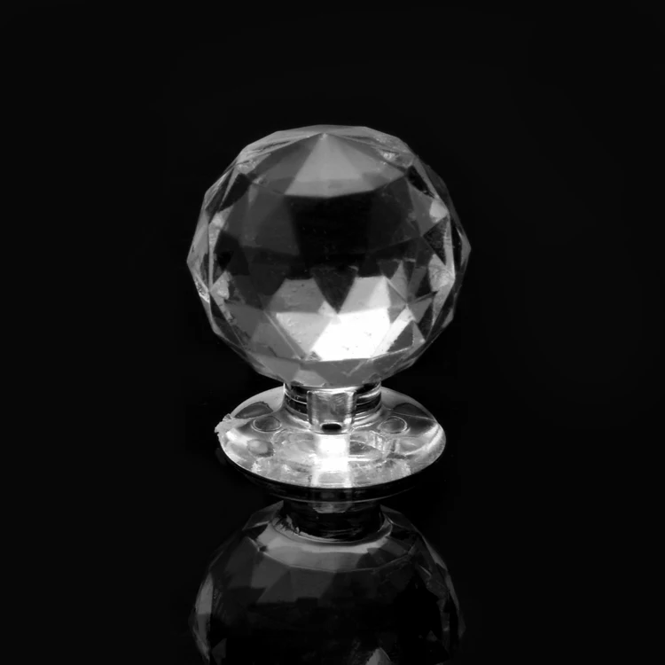 

10PCS 18MM Clear Crystal Glass Diamond Door Pull Handle Transparent Acrylic Knobs Kitchen Cabinet Drawer knobs Home Decorating