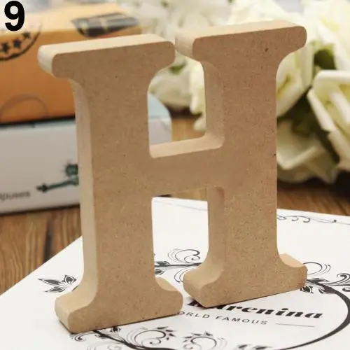 DIY отдельно стоящая A-Z деревянные буквы Алфавит Висячие свадебные вечерние украшения для дома для лоскутного скрапбукинга рукоделие - Цвет: H
