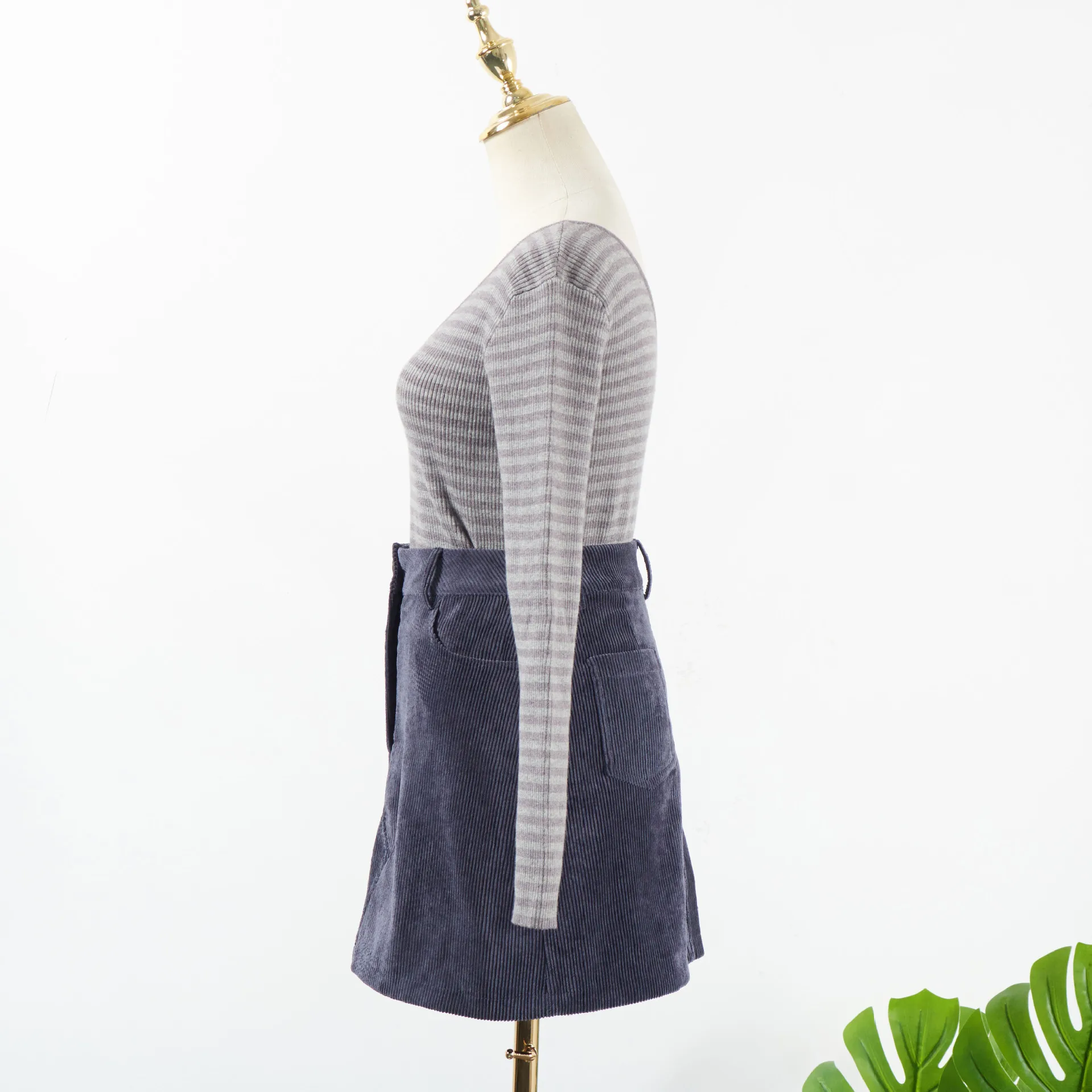 Полосатый свитер, юбка с высокой талией для женщин, IU 장월 Lee Ji Eun DEL LUNA, отель, осень-весна, топы для беременных