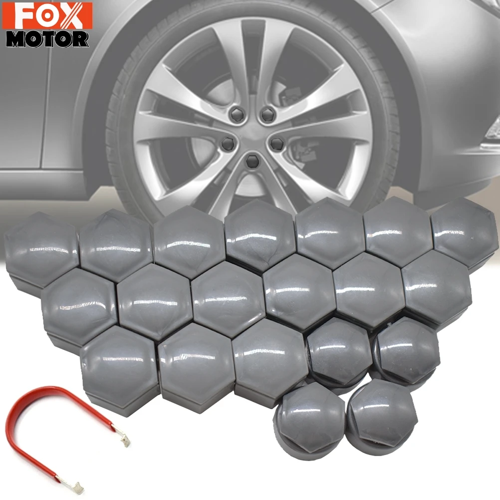 20x Wheel Lug Nut Cover Caps 22mm Water Proof w/ Dismantle Tool Grey For Opel Insignia Chevrolet Vectra Bolt Screw | Автомобили и