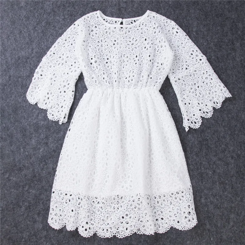 Family Lace Dress Mother& Daughter Matching Girls Daughter Outfits Clothes Dresses