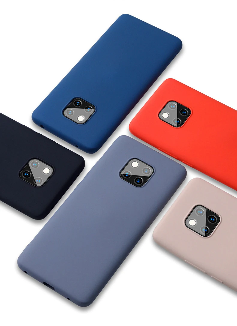 Силиконовый однотонный чехол для huawei mate 20 Pro P20 P30 Lite Honor 10 10i 20 8X 9X P Smart Plus конфетный жидкий мягкий чехол