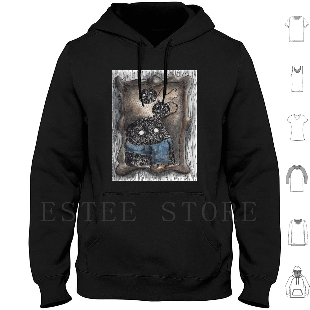 

Scruffle Portrait ( Repeat Pattern ) Hoodies Long Sleeve Illustration Quirky Cute Art Painting Characters Fiction