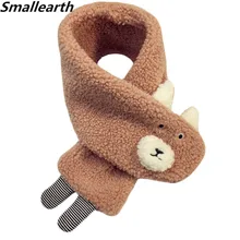 Осень-зима с плюшевой подкладкой для детей, шарф для девочек, для мальчиков, милые толстые шарфы Детские шарф для малышей, с круглой горловиной, детская теплая шейный платок