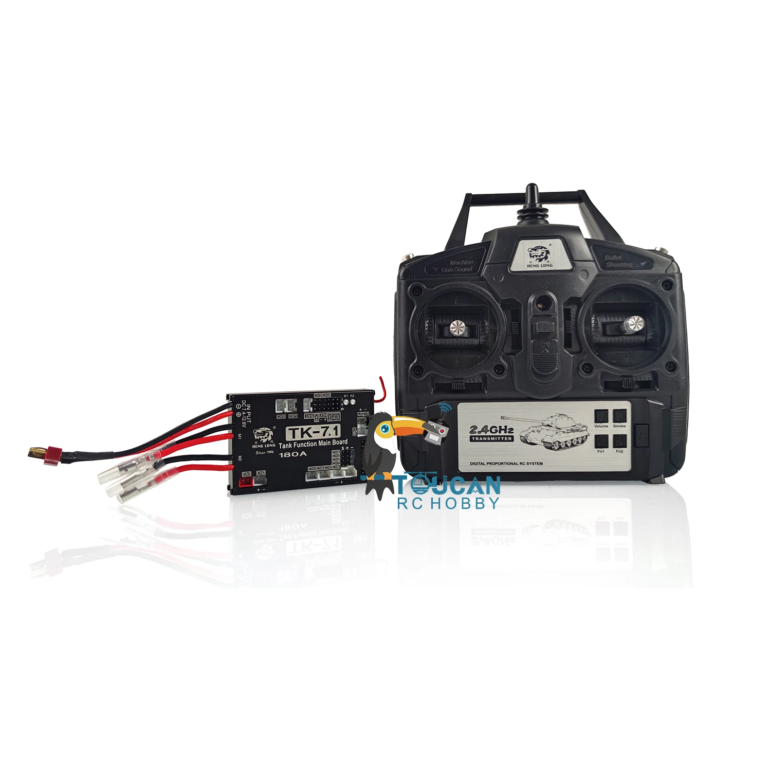 1/16 RC Heng Long Tank 2.4Ghz TK7.1 Generation Transmitter Remote Control W/ Main Board Bind Wire DIY THZH1244