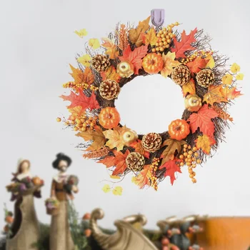 

Doors Decorated Thanksgiving Simulation Rose Christmas Flower Garland Ornaments Round-shaped Artificial Flowers Wreath Lintel