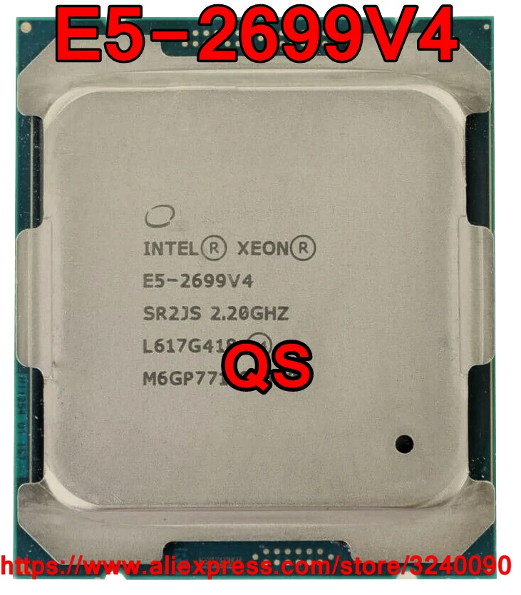 Процессор Intel ЦП Xeon E5-2699V4 QS версии 2 20 ГГц 22 ядра 55M LGA2011-3 E5-2699 V4 E5 2699V4 Бесплатная