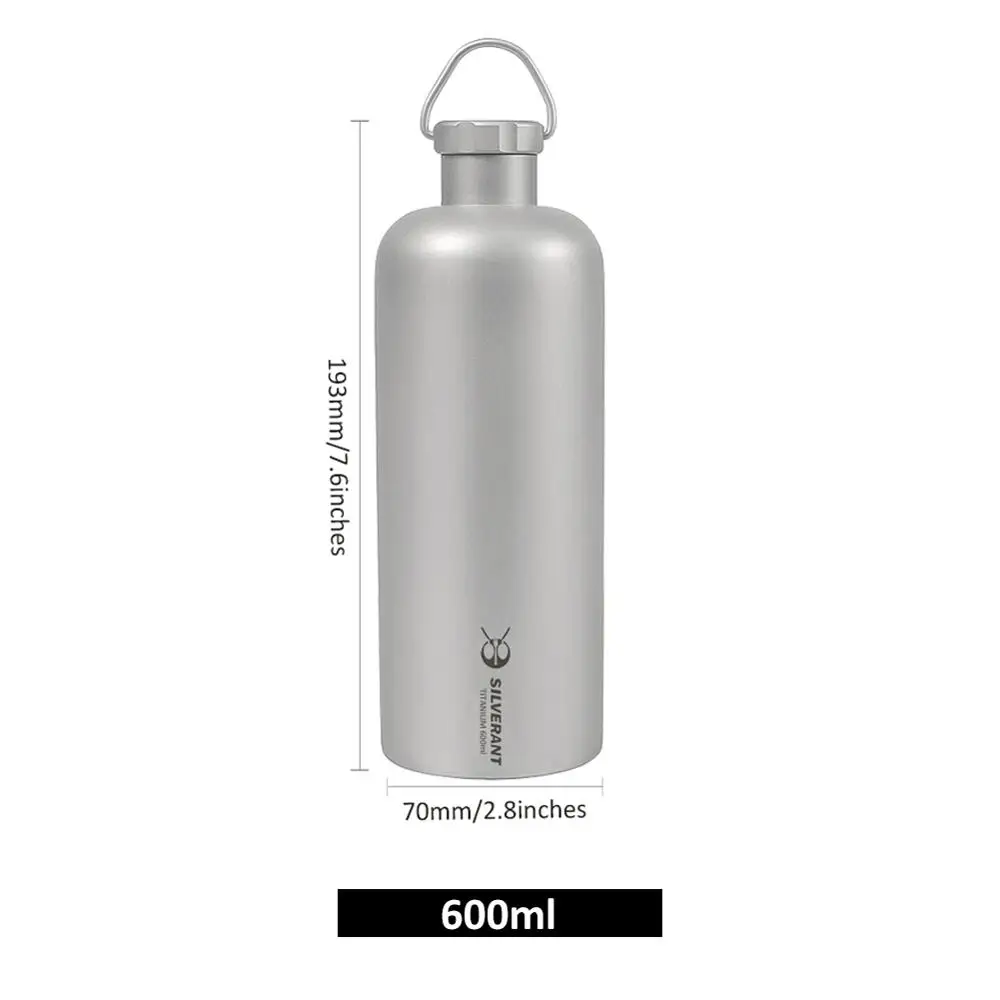 Silverant 400 мл / 600 мл чистого титана бутылка воды ультра легкая посуда прочная бутылка с титановой крышкой для наружного кемпинга походы тур - Цвет: 600ml