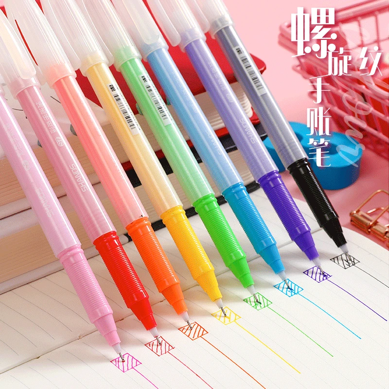 

8pcs/set Creative Color Gel Pen Set Student Take Notes Hand Account Candy Color Stationery Japanese DIY Office Hand Account Pen