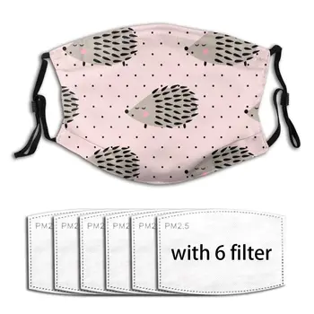 

Hedgehog Pattern Pink Mouth Mask Reusable Dust Face Masks Replaceable Filter Waterproof Mask