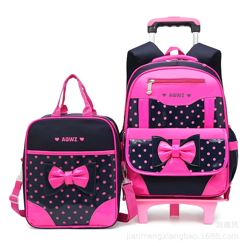 

Ming Qi Young STUDENT'S Six-Wheeled Trolley Bag 2-3-5 Grade Boys And Girls Schoolbag for Elementary School Students Dual Purpose