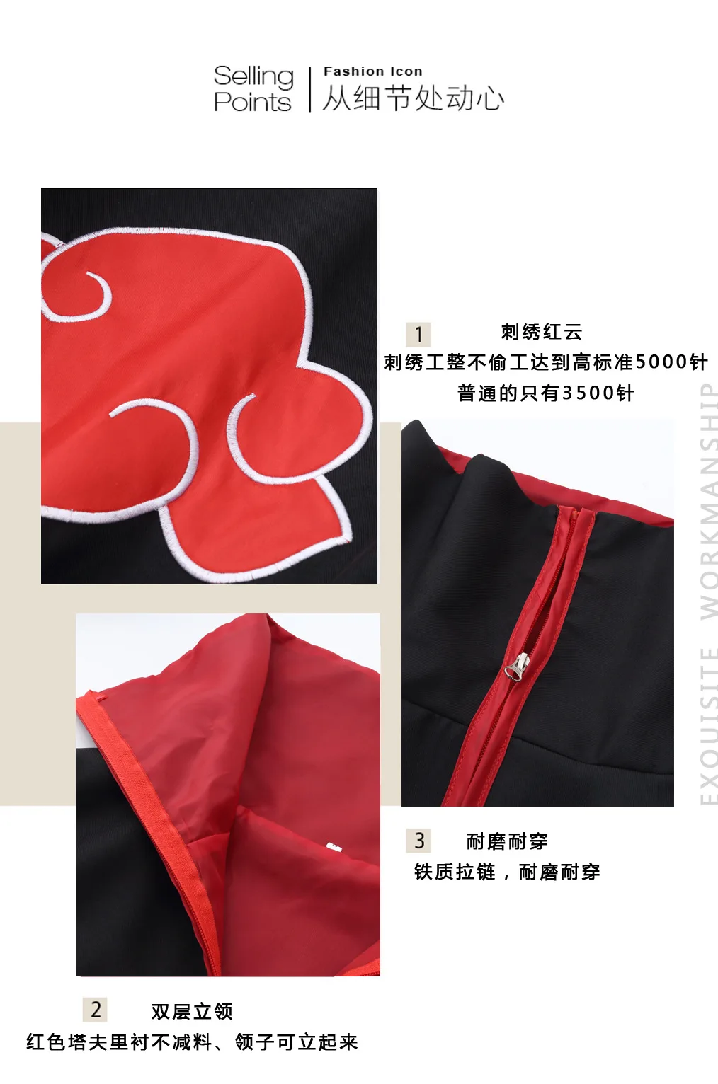Cosplay&ware Cloak Akatsuki Cosplay Costumes Anime Coat Deidara Red Cloud Robe -Zentai shop online H08e307b2ee5a47f8a61195ff5ab39135w.jpg