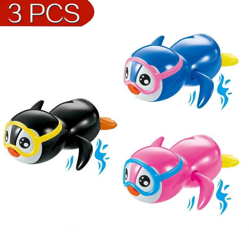 3PCS Детские Мультяшные морские животные Черепаха водная игрушка набор детский классический заводной плавательный душ ванна пляжная Ванна игрушки для детей - Цвет: 3PCS