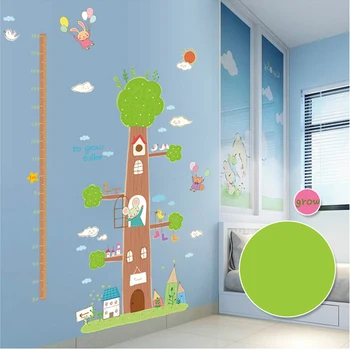 

New Cartoon Animal Measure Height Gauge Stickers Wall Stickers Kindergarten Kids Room Decor Chirdren Height Ruler Stadio Meter