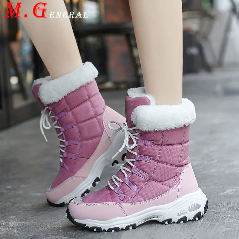Women's Winter Boots Warm Faux Fur Snow Boots Female Women Shoes Woman Waterproof Lace Up Moon Boots Ladies Botines Mujer D54 Women's Winter Boots Warm Faux Fur Snow Boots Female Women Shoes Woman Waterproof Lace Up Moon Boots Ladies Botines Mujer D54