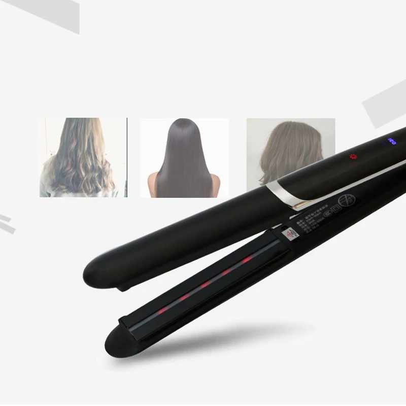 Negative Ion Hair Straightener Curler Infrared Hair Flat Iron LCD MCH Heating Fast Roll Straight Hair Splint Pro Styling Tools