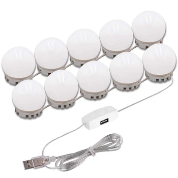

Vanity Mirror Lights Kit,3 Dimmable Color With 10 Led Light Bulbs For Vanity Table Set And Bathroom Mirror,Hollywood Style Light
