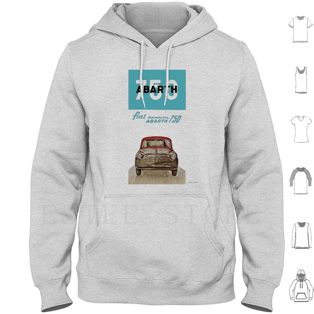 Abarth Fiat 750 Felpe Con Cappuccio Manica Lunga Fiat Abarth 500 750 600 Mini Microcar Compact Subcompact City Car Sports Car Car