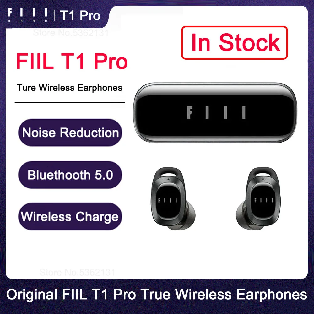 FIIl T1 Pro Automatic Noise Reduction True Wireless Earbuds TWS Bluetooth 5.2 Earphones With Microphone For Xiaomi Huawei iPhone