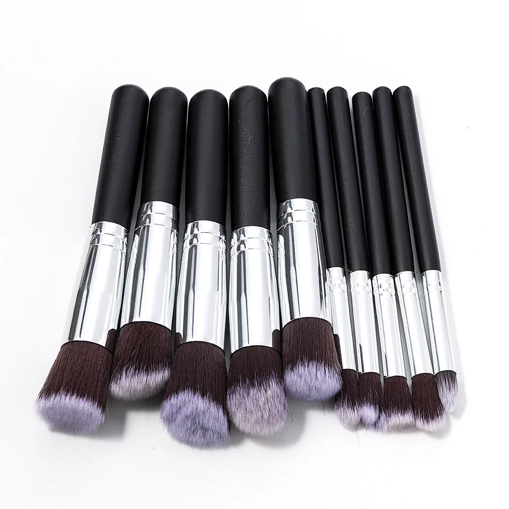 10 Pcs Makeup Brushes Set Eye Shadow Foundation Powder Eyeliner Eyelash Lip Brush Cosmetic Beauty Tool Kit Rangement Maquillage